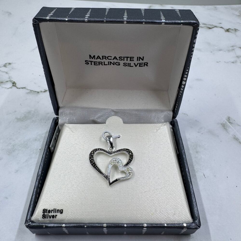 Marcasite Sterling Silver Heart Pendant